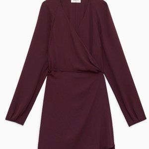 ARITZIA/Babaton - Degrazia Wrap Dress - Burgundy - XXS
